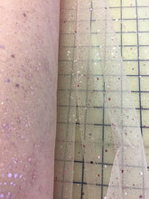 Glitter Sequined Tulle - 58/60-inches Wide Glitter Hologram Mesh Sequined Blush Pink